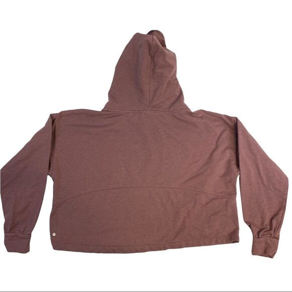 Z By Zella Washed Pullover Crop Hoodie Sweatshirt Purple Claret Large No String - Picture 3 of 11